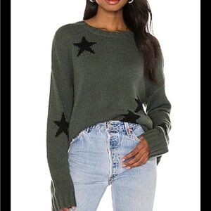 Rails Perci Olive Sweater with Black Star Design